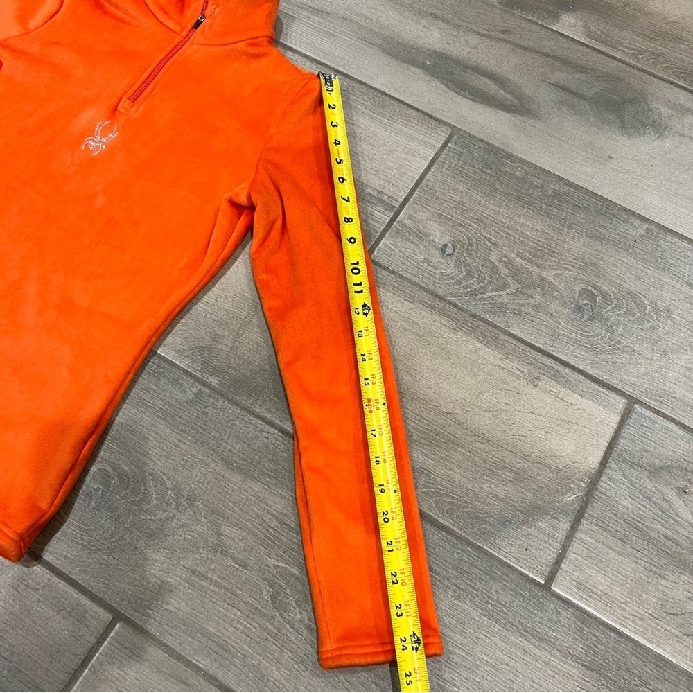 Spyder Orange Shimmer Quarter Zip T Neck Top Ski Winter Snow Layer Women’s M - Picture 5 of 9